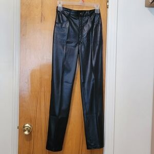 Black Faux Leather Pants